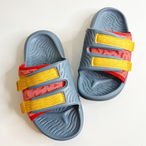 Hoka One One Shoes - HOKA ONE ONE Ora Luxe Recovery Slide Sandals in Fiesta Amber Yellow Women's 6